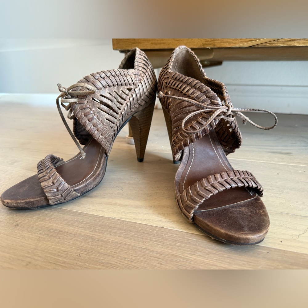Allsaints Leather Woven Heels